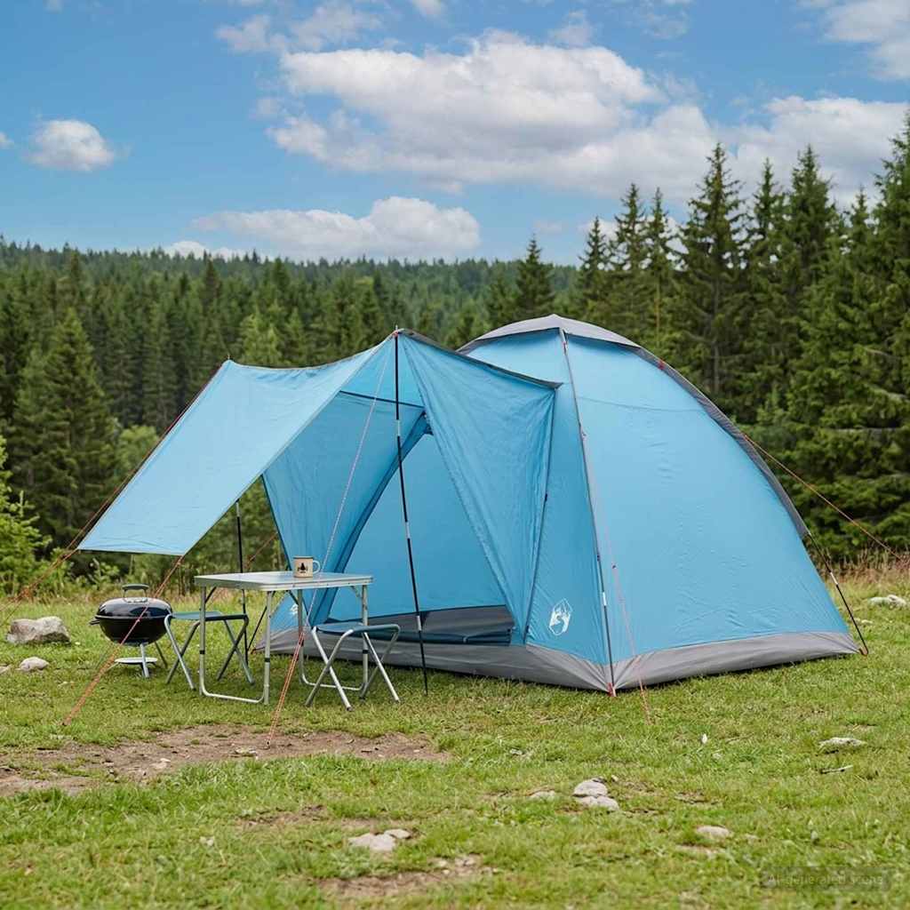 Campingzelt mit Dach Blau 2-Personen Polyester und Stahl