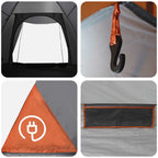 Campingzelt Grau und Orange 2-Personen Polyester und Stahl