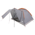 Campingzelt Grau und Orange 4-Personen Polyester und Stahl