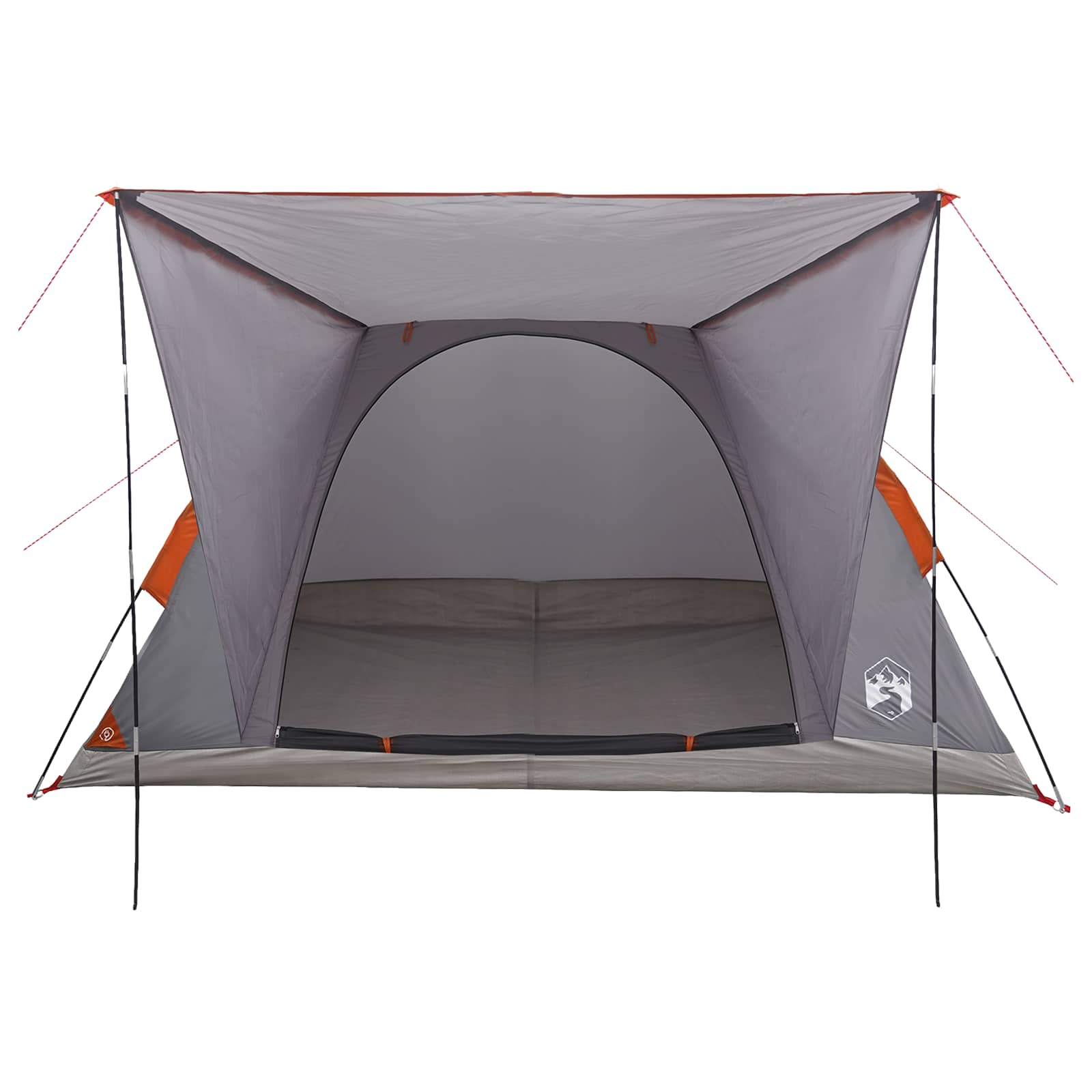 Campingzelt Grau und Orange 4-Personen Polyester und Stahl