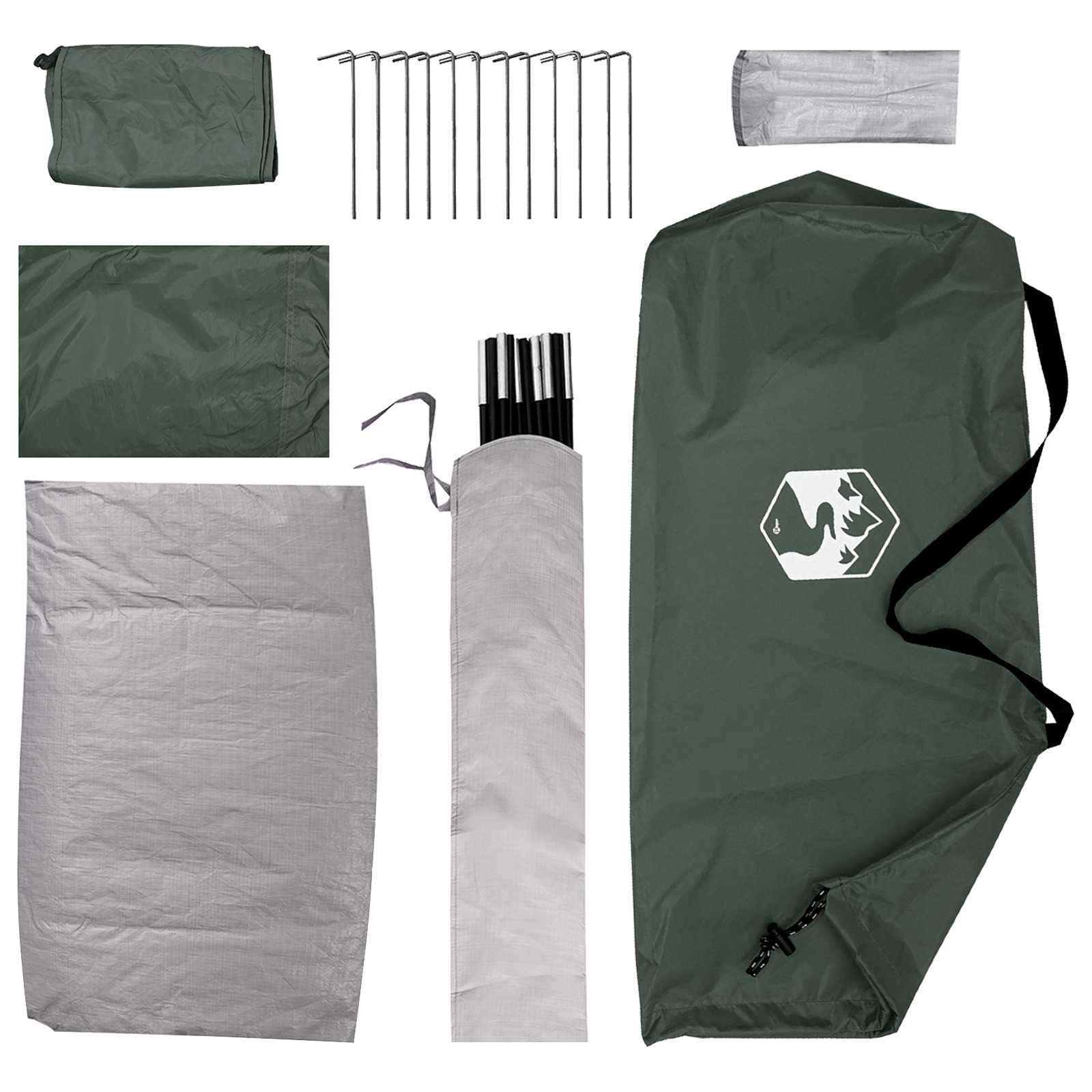 Campingzelt Olivegrün 275 x 215 x 125 cm Polyester und Stahl