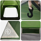 Campingzelt mit Dach Grün 6-Personen Polyester und Stahl