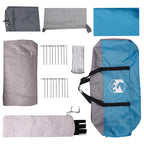 Tunnelzelt mit Dach Blau 8-Personen Polyester und Stahl