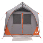 Tunnelzelt Grau und Orange 8-Personen Polyester und Stahl