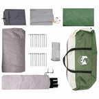 Tunnelzelt mit Dach Grün 10 Personen Polyester und Stahl
