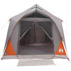 Tunnelzelt Grau und Orange 10 Personen Polyester und Stahl