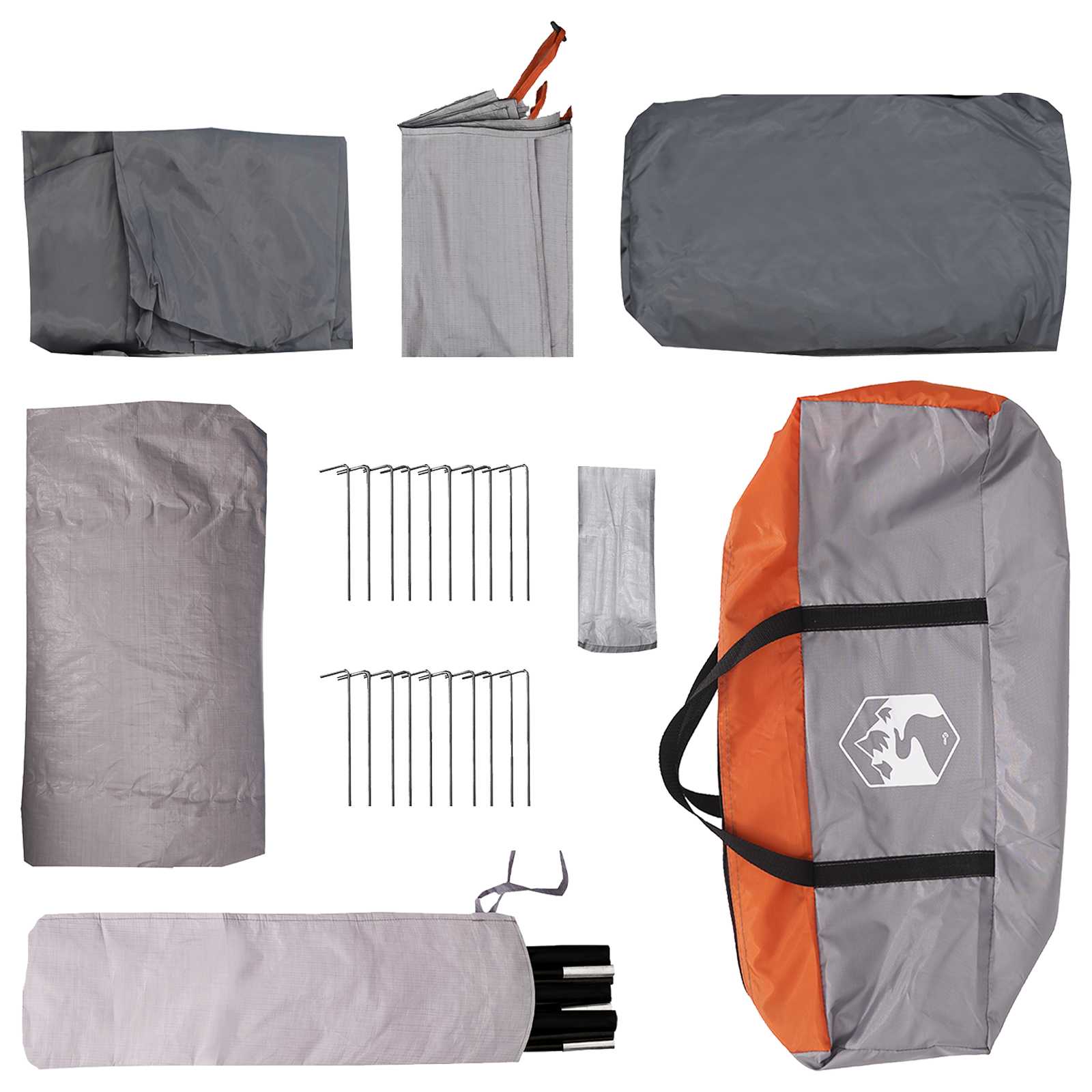 Hütten-Zelt mit Dach Grau und Orange 480 x 273 x 205 cm