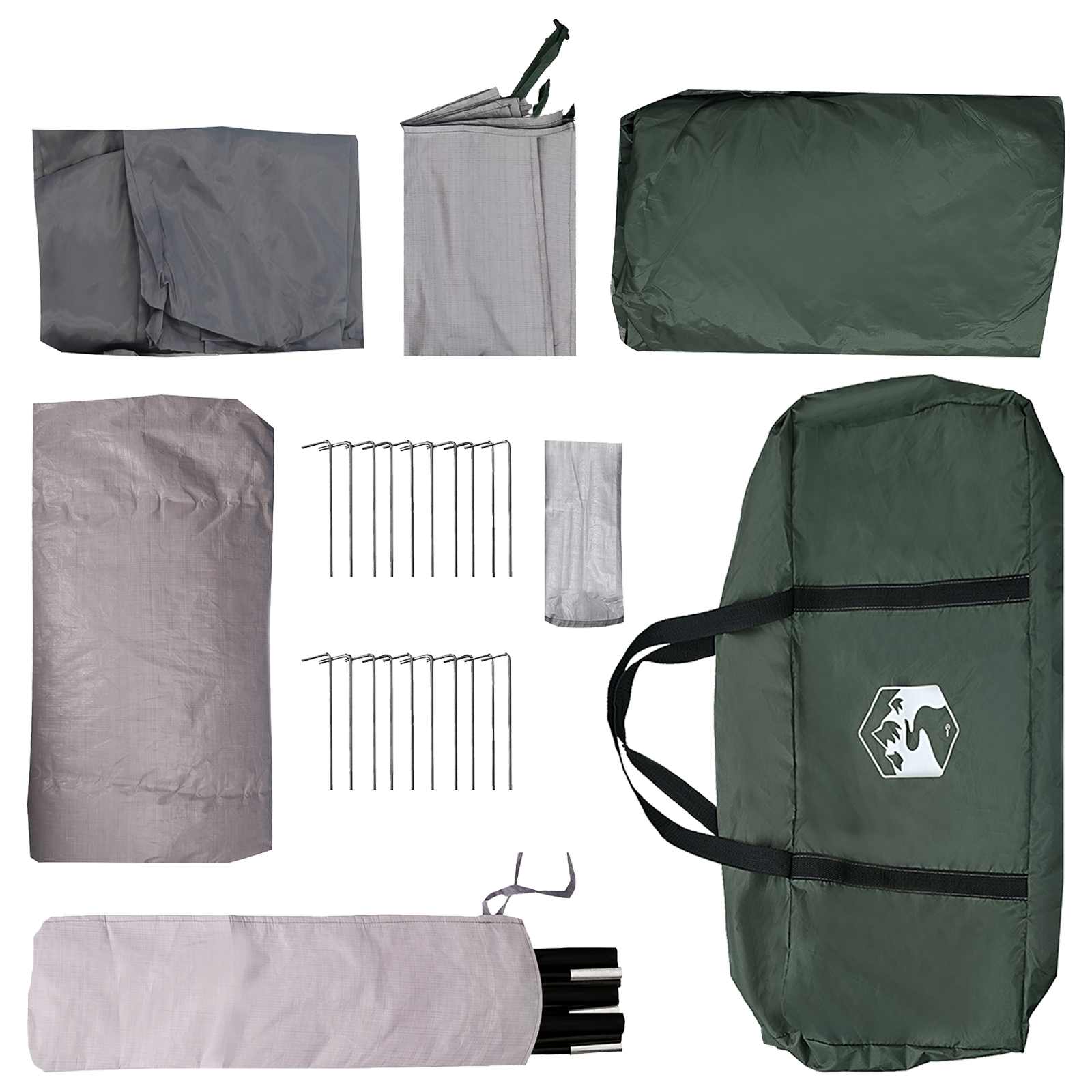 Hütten-Zelt Olivegrün 480 x 273 x 205 cm Polyester und Stahl