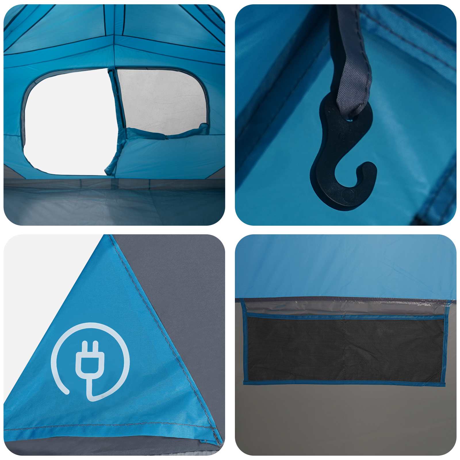 Sofort Zelt Blau 365 x 280 x 200 cm Polyester und Stahl