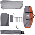 Sofort Zelt mit Dach Grau und Orange 365 x 280 x 200 cm