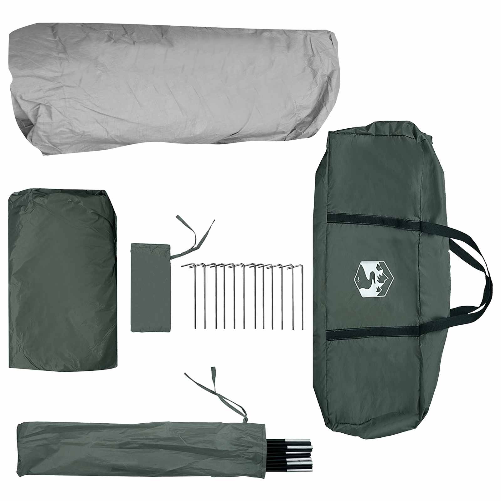 Sofort Zelt Olivegrün 365 x 280 x 200 cm Polyester und Stahl