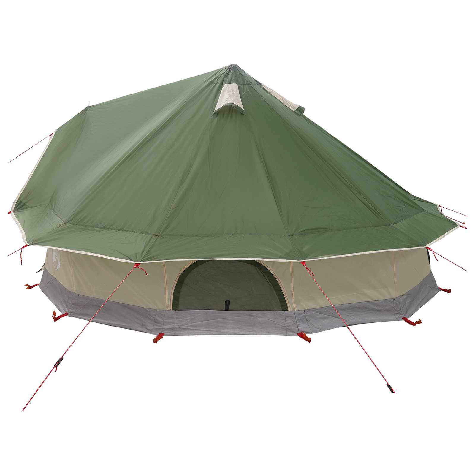 Tipi Zelt mit Dach Grün 700 x 700 x 395 cm Polyester und Stahl