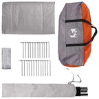 Tipi Zelt mit Dach Grau und Orange 700 x 700 x 395 cm