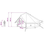 Tipi Zelt mit Dach Grau und Orange 700 x 700 x 395 cm