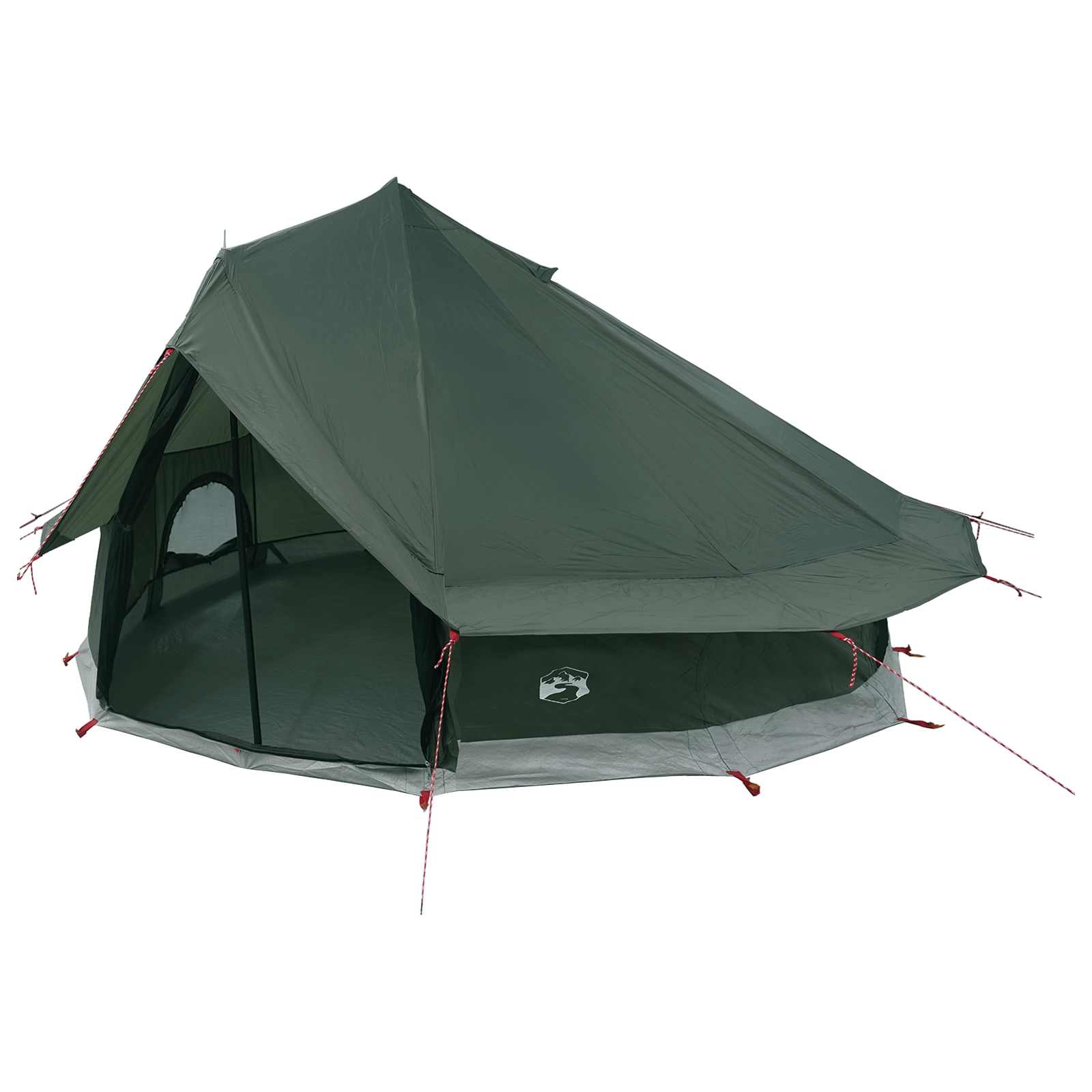 Tipi Zelt Olivegrün 700 x 700 x 395 cm Polyester und Stahl
