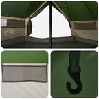 Tipi Zelt mit Dach Grün 800 x 800 x 430 cm Polyester und Stahl