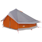 Tipi Zelt mit Dach Grau und Orange 800 x 800 x 430 cm