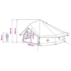 Tipi Zelt mit Dach Grau und Orange 800 x 800 x 430 cm