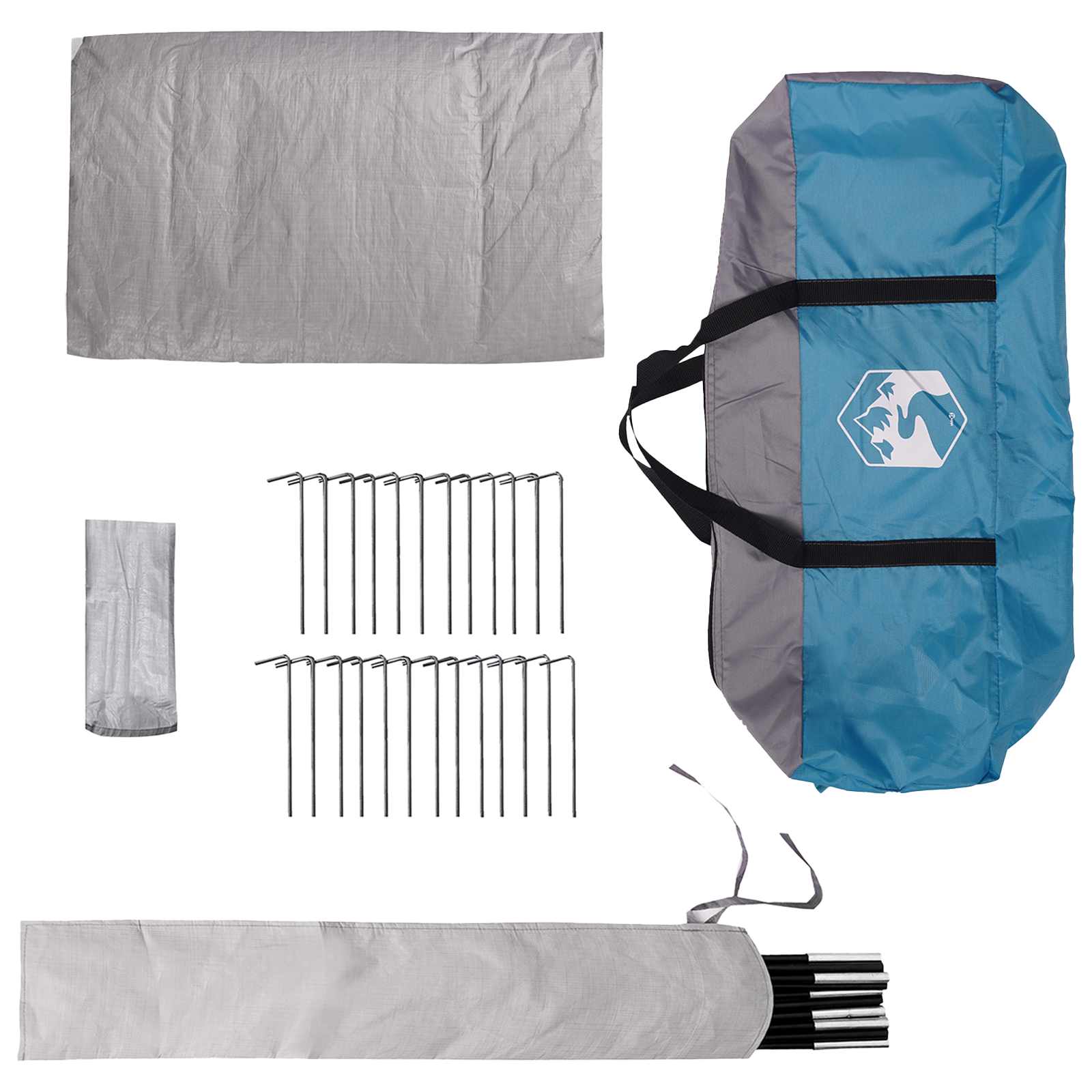 Tipi Zelt mit Dach Blau 250 x 250 cm Polyester und Stahl