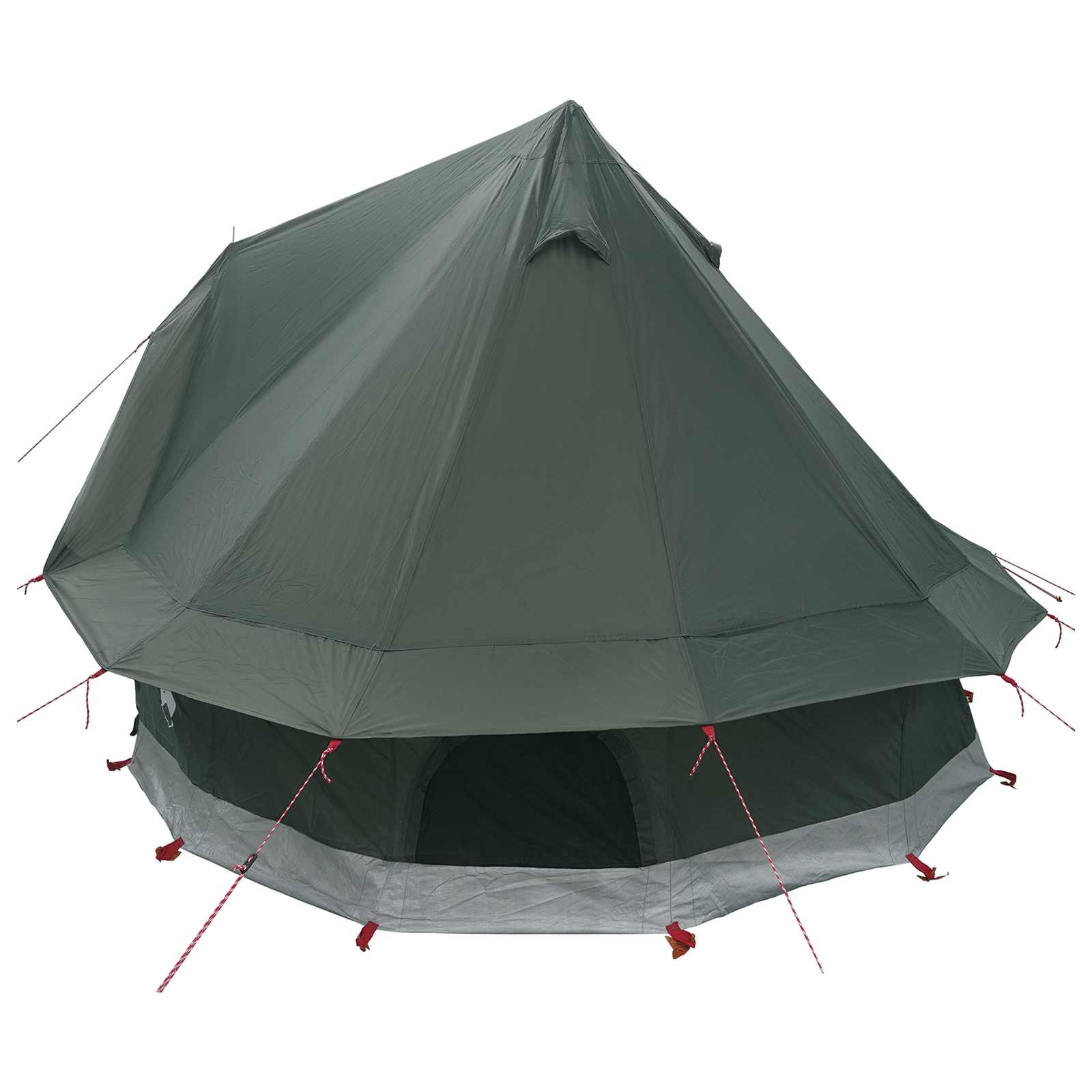 Tipi Zelt mit Dach Olivegrün 250 x 250 cm Polyester und Stahl