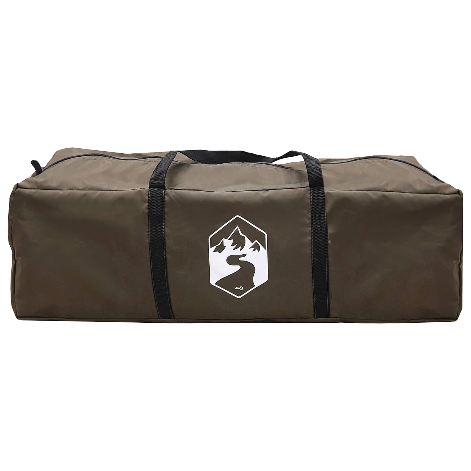 Familienzelt mit Dach Braun Grau 320 x 210 x 180 cm Polyester