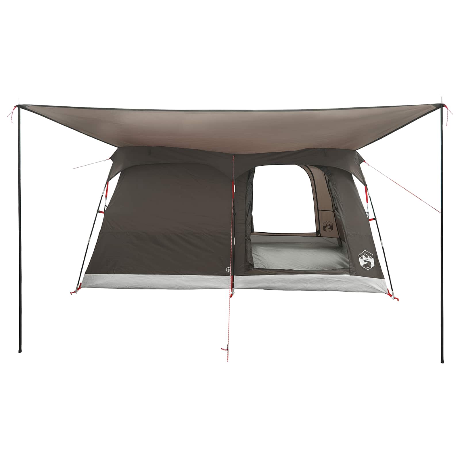 Familienzelt mit Dach Braun Grau 320 x 210 x 180 cm Polyester