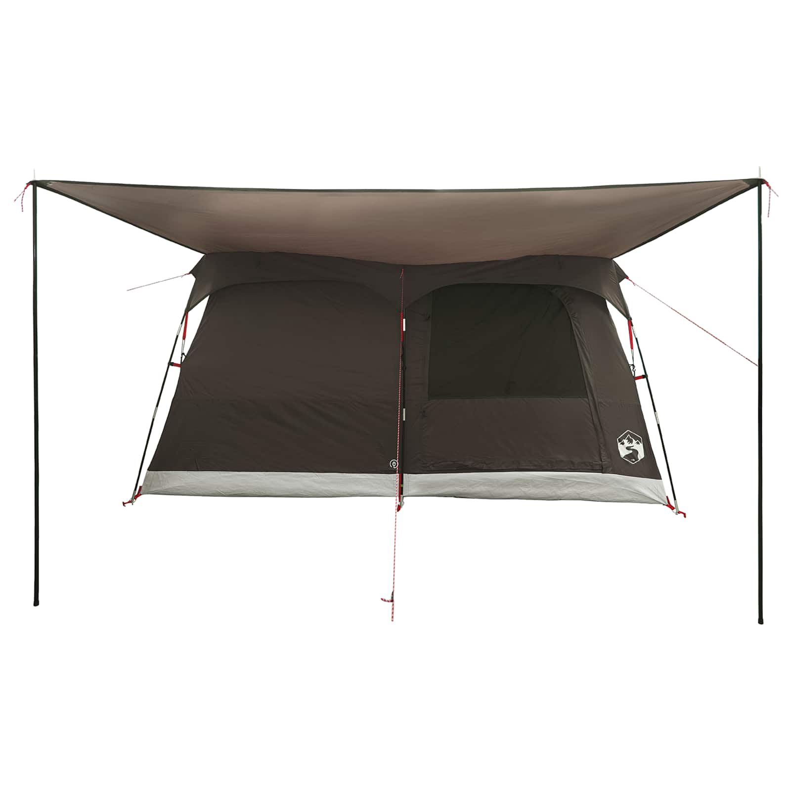 Familienzelt mit Dach Braun Grau 320 x 210 x 180 cm Polyester
