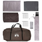 Familienzelt mit Dach Braun Grau 380 x 260 x 190 cm Polyester