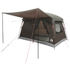 Familienzelt mit Dach Braun Grau 380 x 260 x 190 cm Polyester