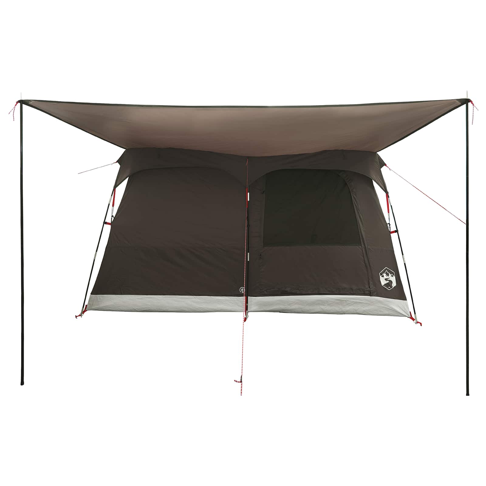 Familienzelt mit Dach Braun Grau 380 x 260 x 190 cm Polyester