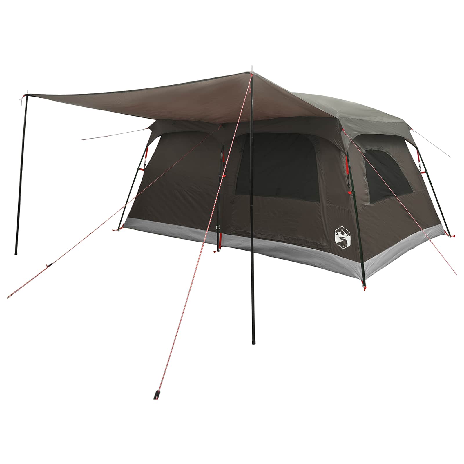 Familienzelt Braun Grau 420 x 305 x 200 cm Polyester und Stahl
