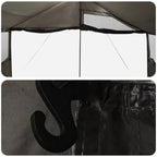 Familienzelt Braun grau 450 x 400 x 265 cm Polyester und Stahl