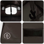 Tunnelzelt Braun Grau 366 x 244 x 198 cm Polyester und Stahl
