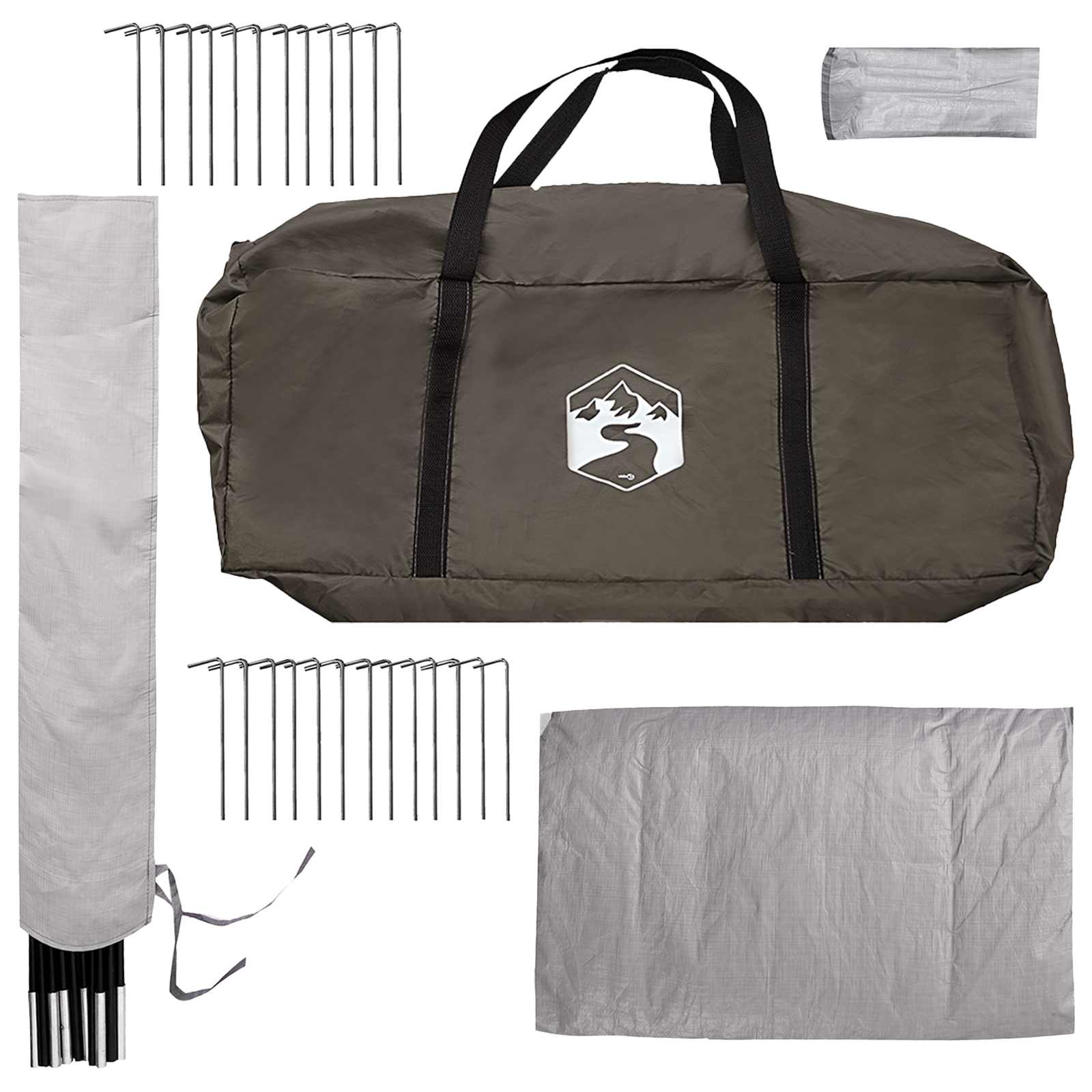 Tipi Zelt Braun Grau 700 x 700 x 395 cm Polyester und Stahl