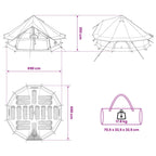 Tipi Zelt Braun Grau 700 x 700 x 395 cm Polyester und Stahl