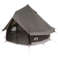 Tipi Zelt mit Dach Braun Grau 250 x 250 cm Polyester und Stahl