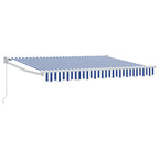 Einziehbare Markise Blau und Weiß 3,5 x 2 m