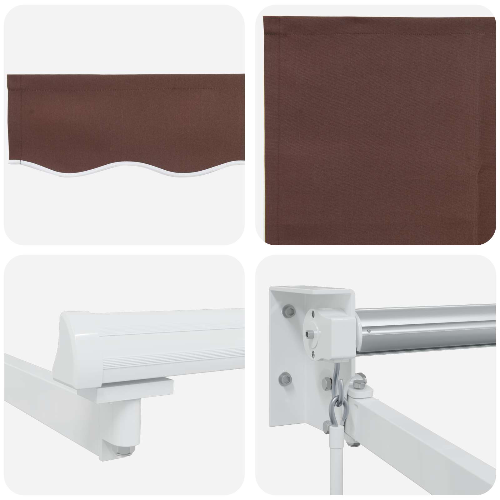 Einziehbare Markise Braun 3,5 x 2 m