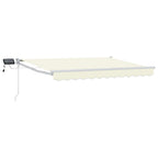 Manuelle Gelenkarmmarkise mit LEDs Creme und Weiß 3,5 x 2 m