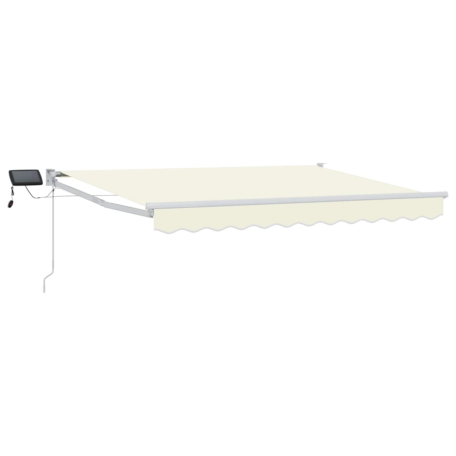 Manuelle Gelenkarmmarkise mit LEDs Creme und Weiß 3 x 2,5 m