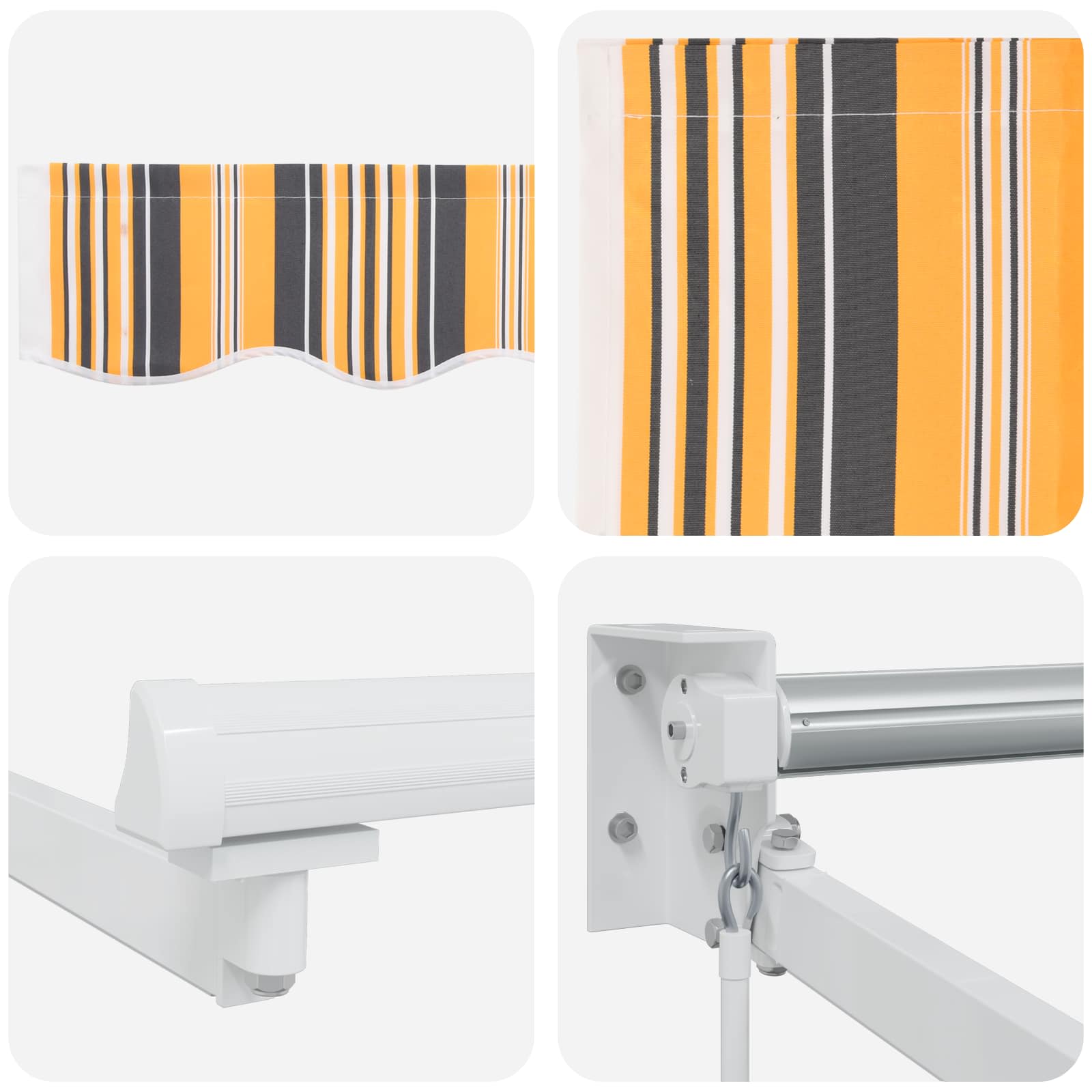 Manuelle Gelenkarmmarkise mit LEDs 3 x 2,5 m