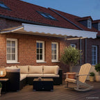 Manuelle Gelenkarmmarkise mit LEDs Weiß 3 x 2,5 m