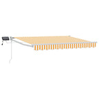 Manuelle Gelenkarmmarkise mit LEDs Orange und Weiß 3,5 x 2,5 m