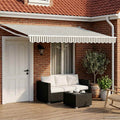 Manuelle Gelenkarmmarkise mit LEDs Anthrazit und Weiß 4 x 3 m