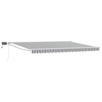 Manuelle Gelenkarmmarkise mit LEDs Anthrazit und Weiß 5 x 3 m