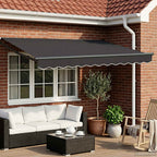 Manuelle Gelenkarmmarkise mit LEDs Anthrazit 3,5 x 2 m