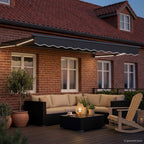 Manuelle Gelenkarmmarkise mit LEDs Anthrazit 3,5 x 2 m