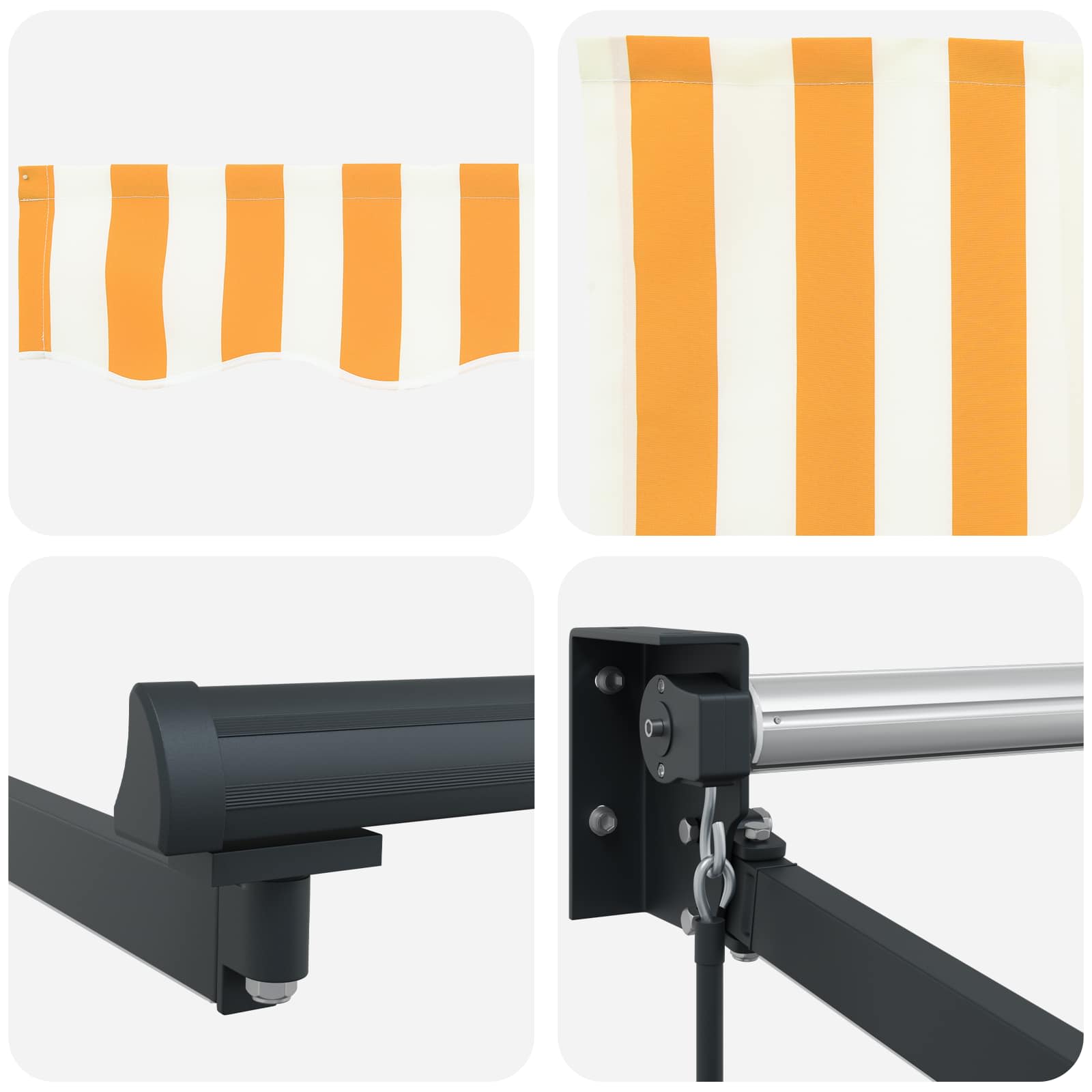 Manuelle Gelenkarmmarkise mit LEDs 4 x 2 m