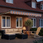 Manuelle Gelenkarmmarkise mit LEDs 3 x 2,5 m