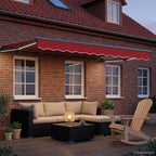 Manuelle Gelenkarmmarkise mit LEDs Rot und Anthrazit 3 x 2,5 m